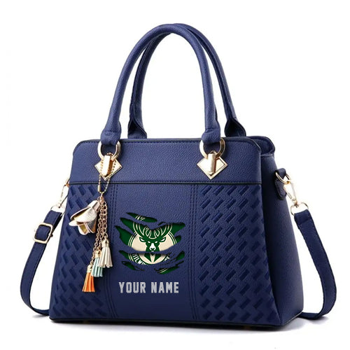LIMITED EDITION - NEW CUSTOMIZED NBA11 MB MILWAUKEE BUCKS WOMEN'S HANDBAGS MULTICOLOR