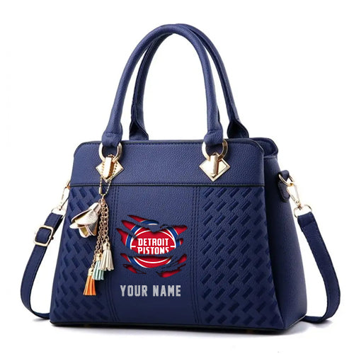 LIMITED EDITION - NEW CUSTOMIZED NBA14 DP DETROIT PISTONS WOMEN'S HANDBAGS MULTICOLOR