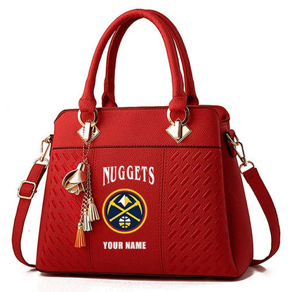 LIMITED EDITION - NEW CUSTOMIZED NBA08 DN DENVER NUGGETS WOMEN'S HANDBAGS MULTICOLOR