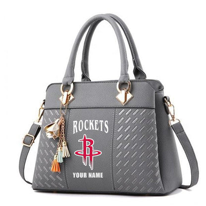 LIMITED EDITION - NEW CUSTOMIZED NBA07 HR HOUSTON ROCKETS WOMEN'S HANDBAGS MULTICOLOR
