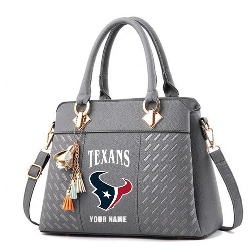 LIMITED EDITION - NEW CUSTOMIZED NFL15 HTT HOUSTON TEXANS HANDBAG IN MULTIPLE COLORS