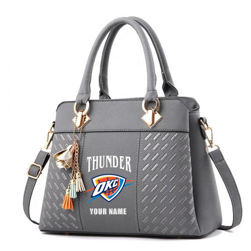 LIMITED EDITION - NEW CUSTOMIZED NBA01 OC OKLAHOMA CITY THUNDER WOMEN'S HANDBAGS MULTICOLOR