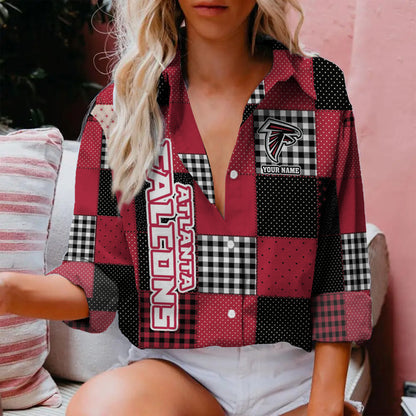 LIMITED EDITION - NEW CUSTOMIZED NFL18 ATF ATLANTA FALCONS WOMEN CASUAL SHIRT FOR FAN