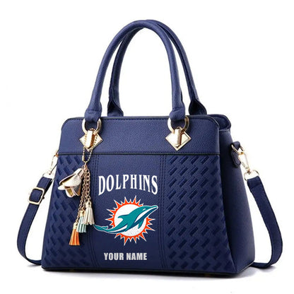 LIMITED EDITION - NEW CUSTOMIZED NFL19 MDP MIAMI DOLPHINS HANDBAG IN MULTIPLE COLORS