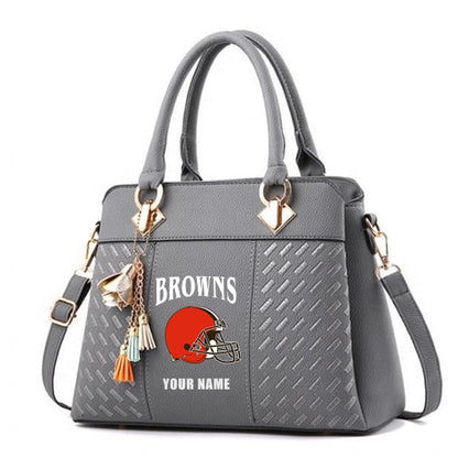 LIMITED EDITION - NEW CUSTOMIZED NFL29 CLB CLEVELAND BROWNS HANDBAG IN MULTIPLE COLORS
