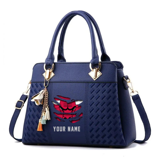 LIMITED EDITION - NEW CUSTOMIZED NBA19 CB CHICAGO BULLS WOMEN'S HANDBAGS MULTICOLOR