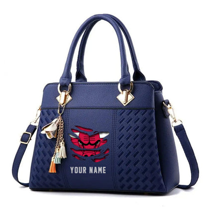 LIMITED EDITION - NEW CUSTOMIZED NBA19 CB CHICAGO BULLS WOMEN'S HANDBAGS MULTICOLOR