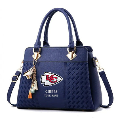 LIMITED EDITION - NEW CUSTOMIZED NFL01 KCC KANSAS CITY CHIEFS HANDBAG IN MULTIPLE COLORS