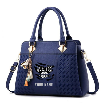 LIMITED EDITION - NEW CUSTOMIZED NBA25 BN BROOKLYN NETS WOMEN'S HANDBAGS MULTICOLOR