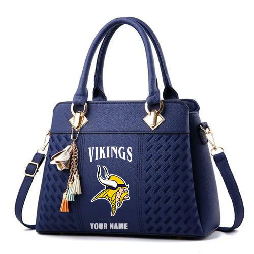 LIMITED EDITION - NEW CUSTOMIZED NFL05 MVK MINNESOTA VIKINGS HANDBAG IN MULTIPLE COLORS