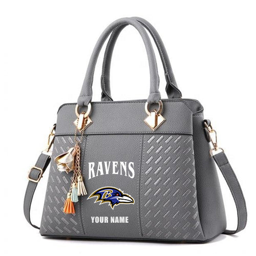 LIMITED EDITION - NEW CUSTOMIZED NFL28 BTR BALTIMORE RAVENS HANDBAG IN MULTIPLE COLORS