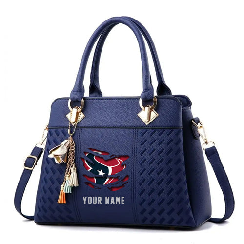 LIMITED EDITION - NEW CUSTOMIZED NFL15 HTT HOUSTON TEXANS HANDBAG IN MULTIPLE COLORS