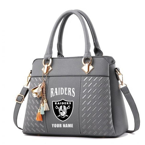 LIMITED EDITION - NEW CUSTOMIZED NFL07 LVR LAS VEGAS RAIDERS HANDBAG IN MULTIPLE COLORS