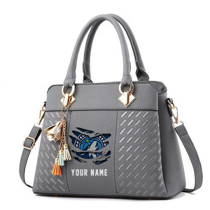 LIMITED EDITION - NEW CUSTOMIZED NBA05 MT MINNESOTA TIMBERWOLVES WOMEN'S HANDBAGS MULTICOLOR
