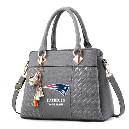 LIMITED EDITION - NEW CUSTOMIZED NFL27 NEP NEW ENGLAND PATRIOTS HANDBAG IN MULTIPLE COLORS