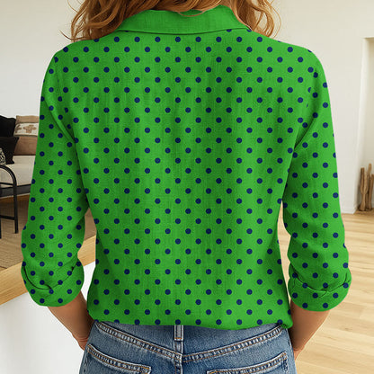 LIMITED EDITION - NEW 04 CRD CUSTOMIZED WOMEN'S LONG-SLEEVED BUTTON SHIRT