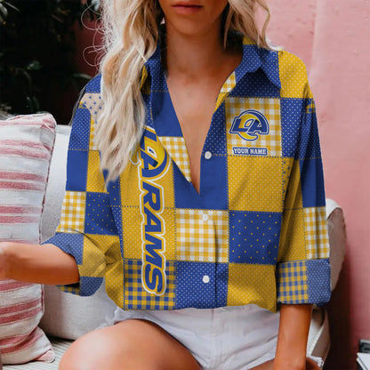 LIMITED EDITION - NEW CUSTOMIZED NFL22 LAR LOS ANGELES RAMS WOMEN CASUAL SHIRT FOR FAN