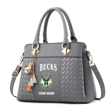LIMITED EDITION - NEW CUSTOMIZED NBA11 MB MILWAUKEE BUCKS WOMEN'S HANDBAGS MULTICOLOR