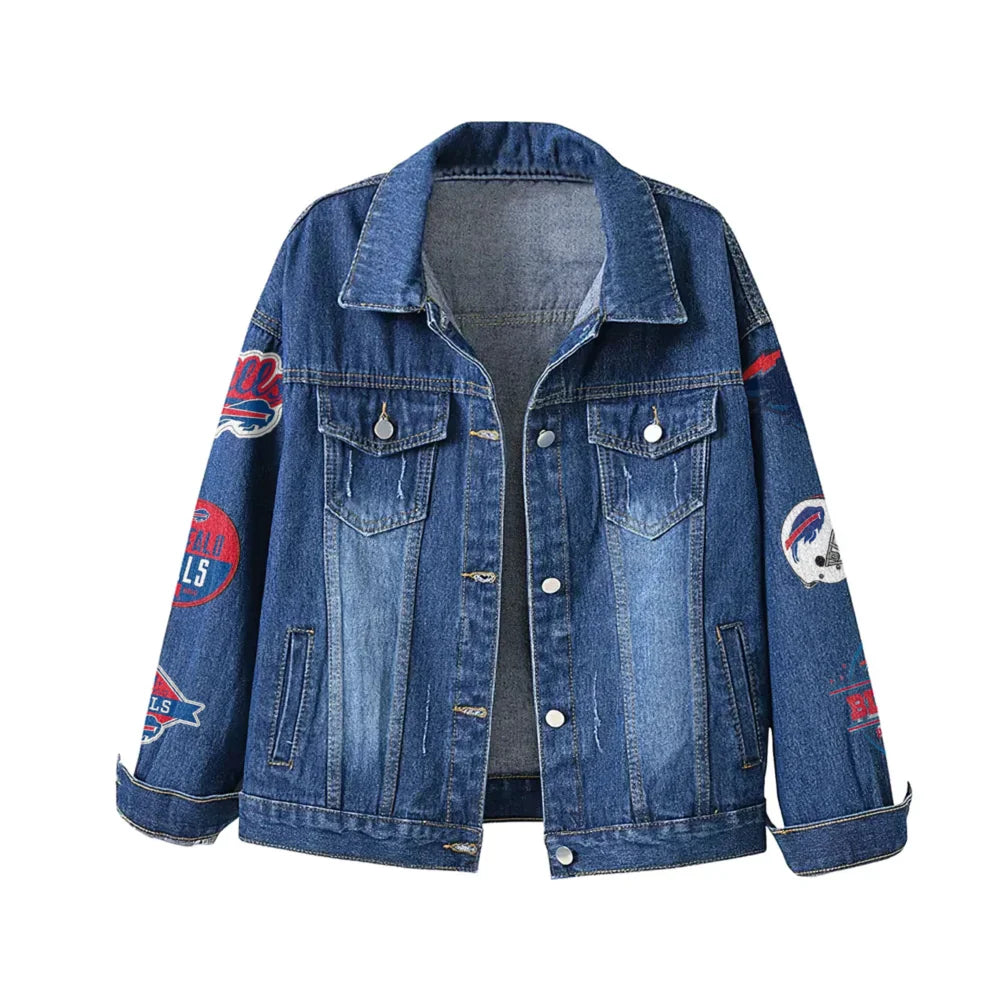 LIMITED EDITION - NEW PREMIUM NFL03 BFB BUFFALO BILLS DENIM JACKET