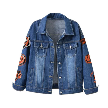 LIMITED EDITION - NEW PREMIUM NFL16 CCB CINCINNATI BENGALS DENIM JACKET