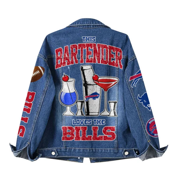 LIMITED EDITION - NEW PREMIUM NFL03 BFB BUFFALO BILLS DENIM JACKET