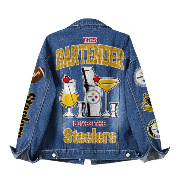 LIMITED EDITION - NEW PREMIUM NFL14 PSB PITTSBURGH STEELERS DENIM JACKET
