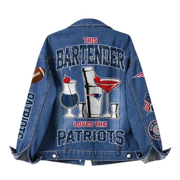 LIMITED EDITION - NEW PREMIUM NFL27 NEP NEW ENGLAND PATRIOTS DENIM JACKET