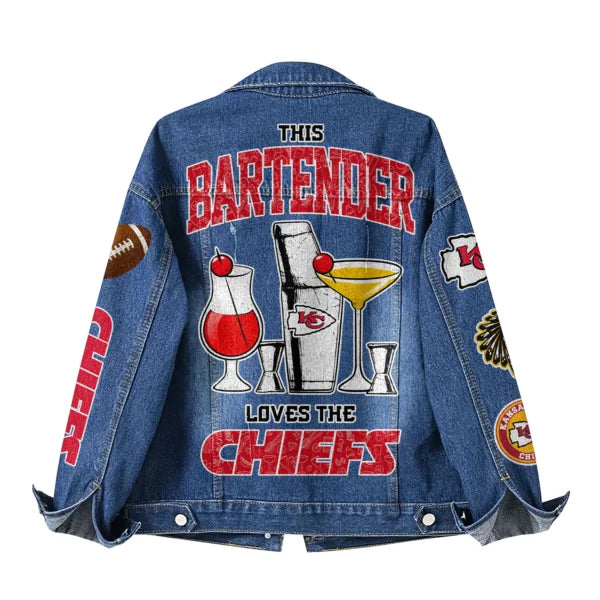 LIMITED EDITION - NEW PREMIUM NFL01 KCC KANSAS CITY CHIEFS DENIM JACKET