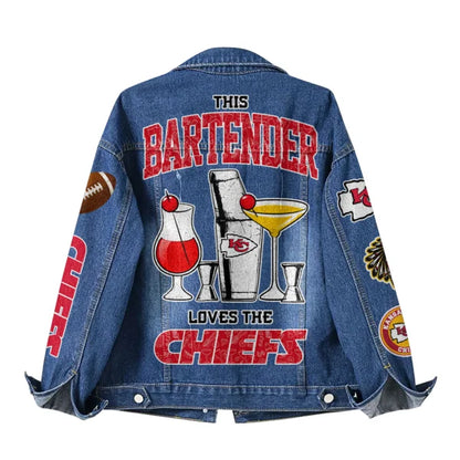 LIMITED EDITION - NEW PREMIUM NFL01 KCC KANSAS CITY CHIEFS DENIM JACKET