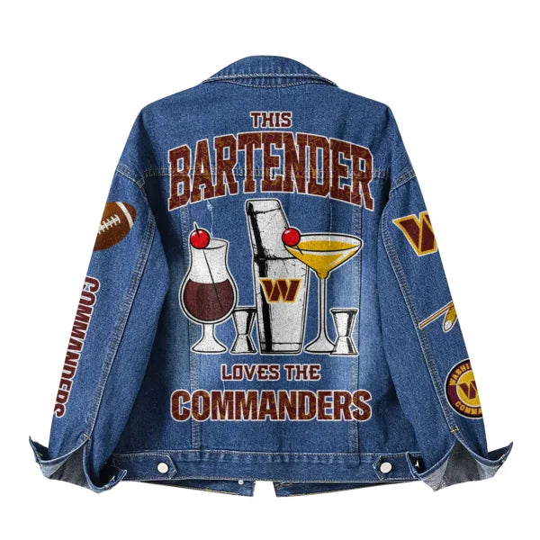 LIMITED EDITION - NEW PREMIUM NFL12 WTC WASHINGTON COMMANDERS DENIM JACKET