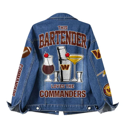 LIMITED EDITION - NEW PREMIUM NFL12 WTC WASHINGTON COMMANDERS DENIM JACKET