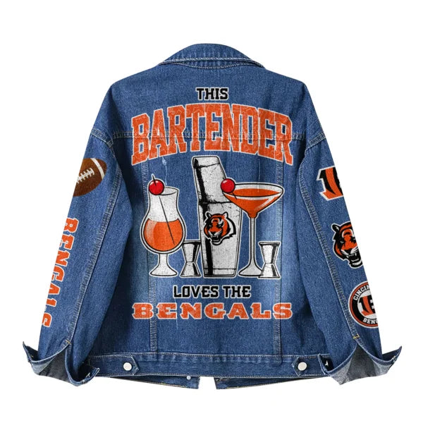 LIMITED EDITION - NEW PREMIUM NFL16 CCB CINCINNATI BENGALS DENIM JACKET