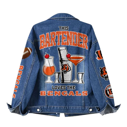 LIMITED EDITION - NEW PREMIUM NFL16 CCB CINCINNATI BENGALS DENIM JACKET