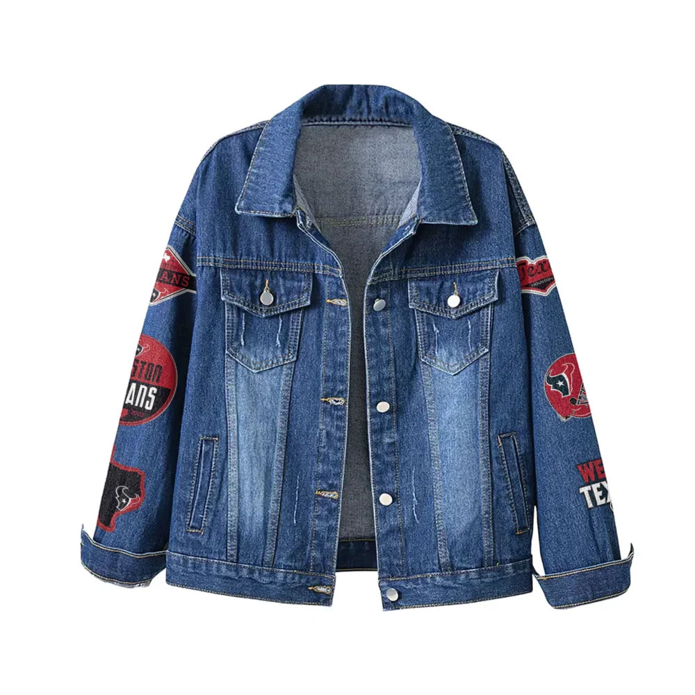 LIMITED EDITION - NEW PREMIUM NFL15 HTT HOUSTON TEXANS DENIM JACKET