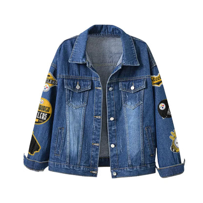 LIMITED EDITION - NEW PREMIUM NFL14 PSB PITTSBURGH STEELERS DENIM JACKET