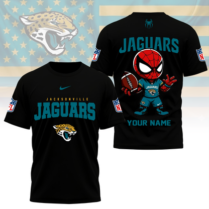 LIMITED EDITION - NEW CUSTOMIZED NFL30 JSJ JACKSONVILLE JAGUARS SPIDER HERO 3D SHIRT