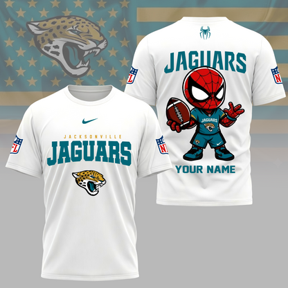 LIMITED EDITION - NEW CUSTOMIZED NFL30 JSJ JACKSONVILLE JAGUARS SPIDER HERO 3D SHIRT
