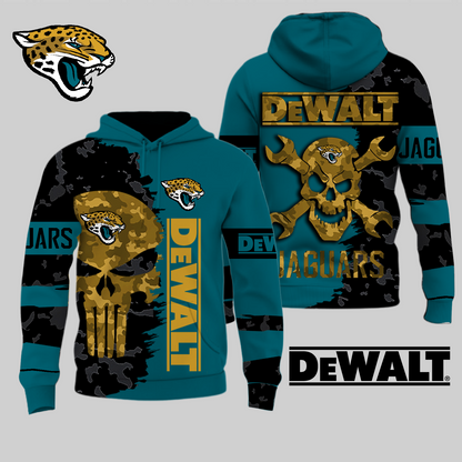 LIMITED EDITION - NEW CUSTOMIZED NFL30 JSJ JACKSONVILLE JAGUARS DEWALT UNISEX T-SHIRT, POLO, HOODIE & JACKETS