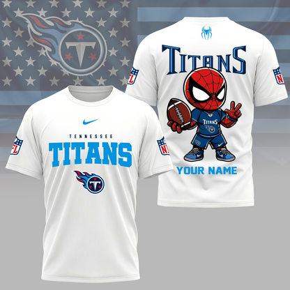 LIMITED EDITION - NEW CUSTOMIZED NFL31 TST TENNESSEE TITANS SPIDER HERO 3D SHIRT
