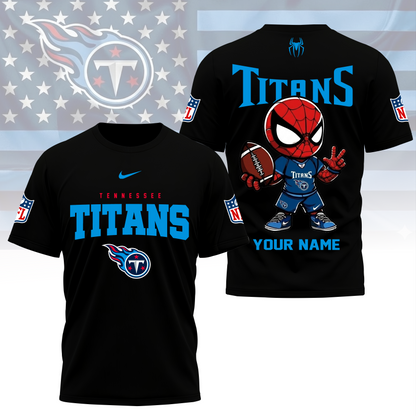 LIMITED EDITION - NEW CUSTOMIZED NFL31 TST TENNESSEE TITANS SPIDER HERO 3D SHIRT