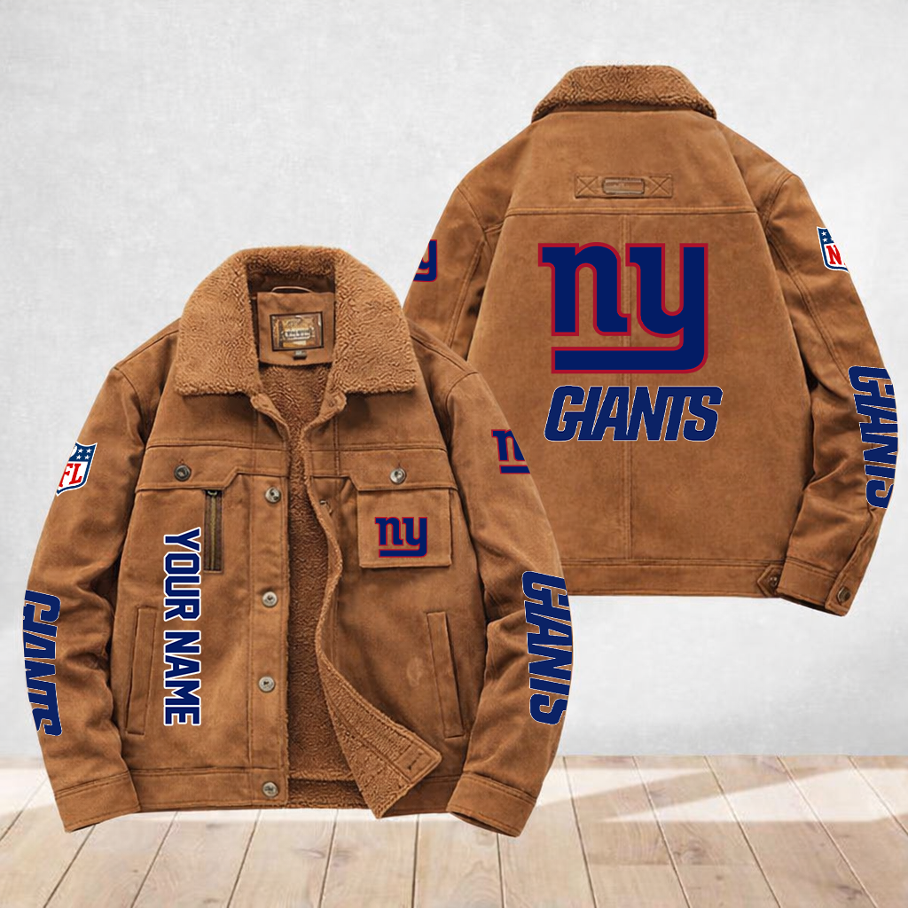 LIMITED EDITION - NEW CUSTOMIZED NFL32 NYG NEW YORK GIANTS FLEECE JACKET