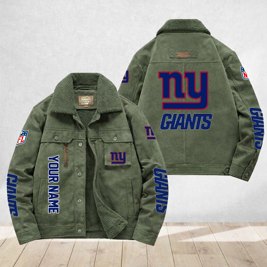 LIMITED EDITION - NEW CUSTOMIZED NFL32 NYG NEW YORK GIANTS FLEECE JACKET