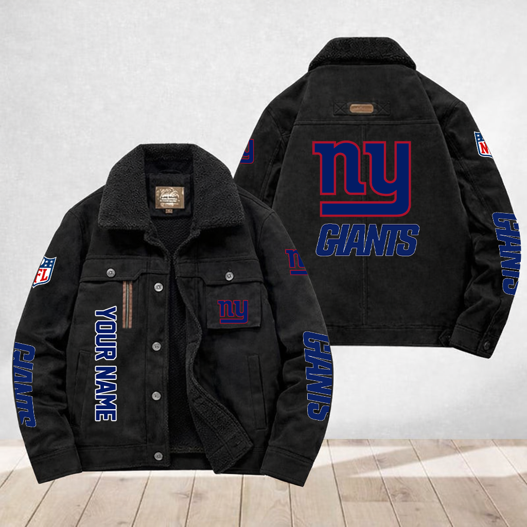 LIMITED EDITION - NEW CUSTOMIZED NFL32 NYG NEW YORK GIANTS FLEECE JACKET