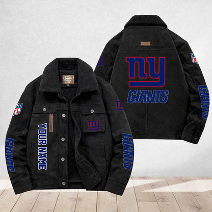 LIMITED EDITION - NEW CUSTOMIZED NFL32 NYG NEW YORK GIANTS FLEECE JACKET