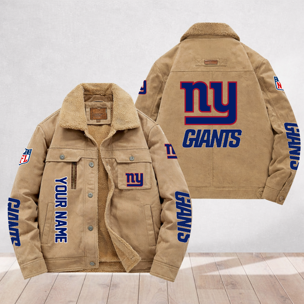 LIMITED EDITION - NEW CUSTOMIZED NFL32 NYG NEW YORK GIANTS FLEECE JACKET