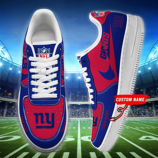 LIMITED EDITION - NEW CUSTOMIZED NFL32 NYG NEW YORK GIANTS AF1 SNEAKERS