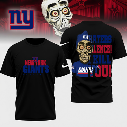 LIMITED EDITION - NEW CUSTOMIZED NFL32 NYG NEW YORK GIANTS HATERS SILENCE I KILL YOU SHIRT