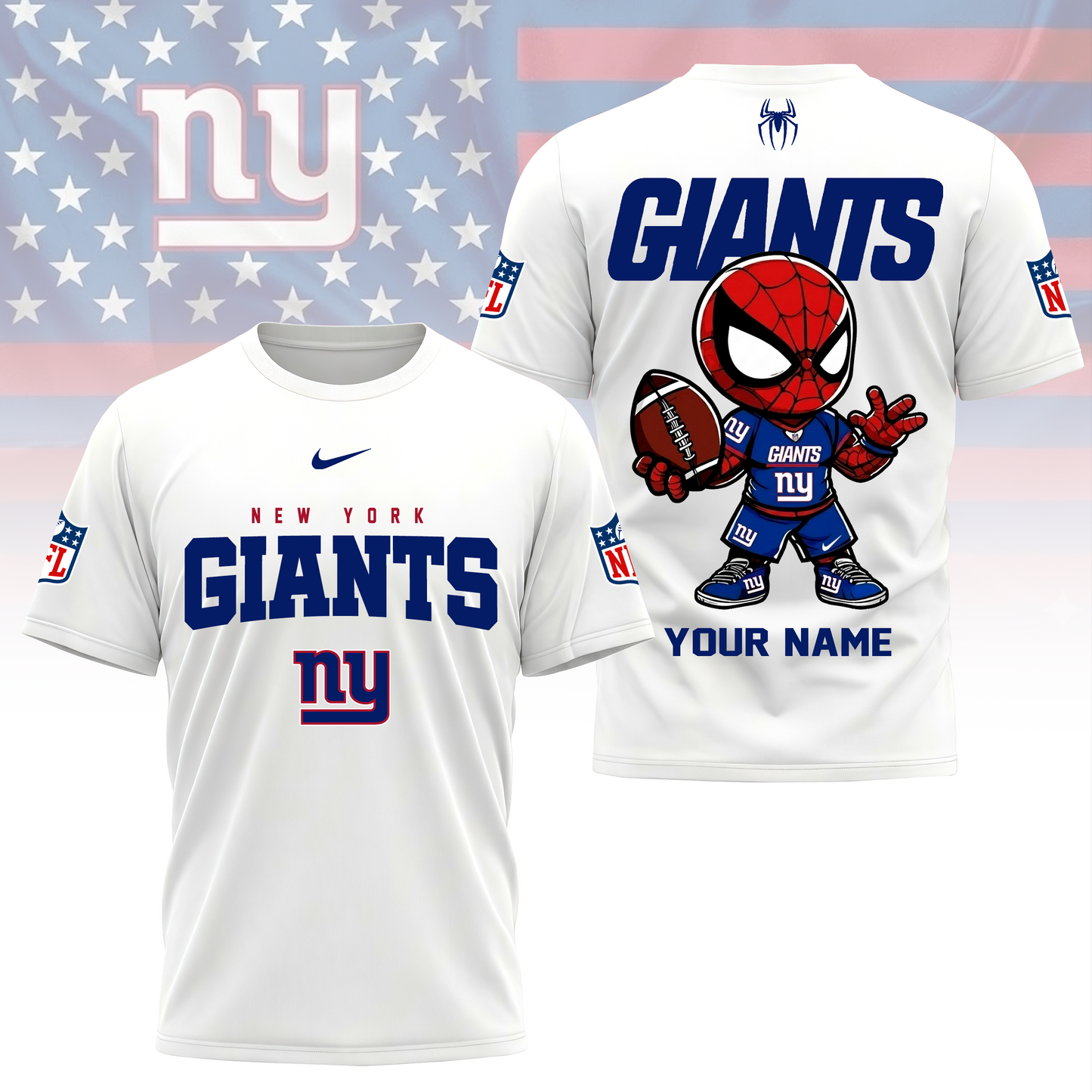 LIMITED EDITION - NEW CUSTOMIZED NFL32 NYG NEW YORK GIANTS SPIDER HERO 3D SHIRT