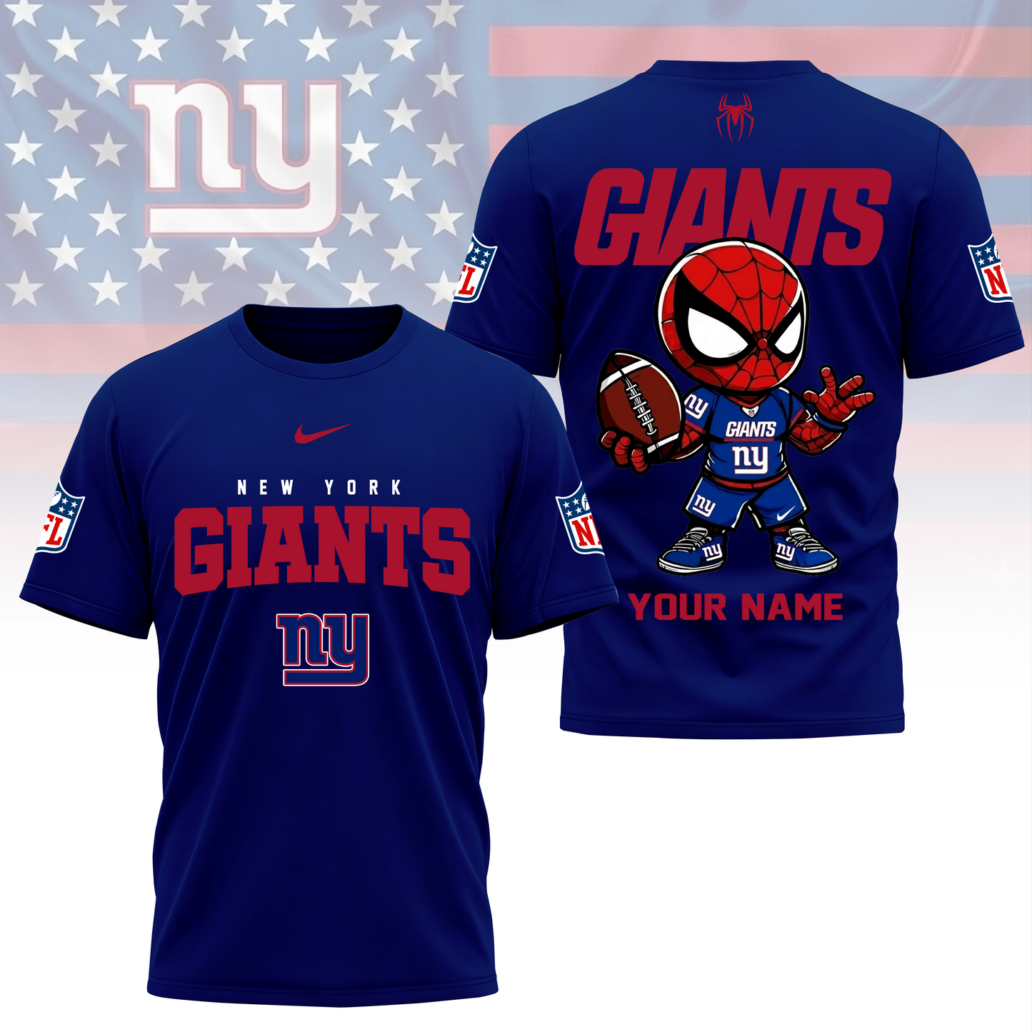 LIMITED EDITION - NEW CUSTOMIZED NFL32 NYG NEW YORK GIANTS SPIDER HERO 3D SHIRT