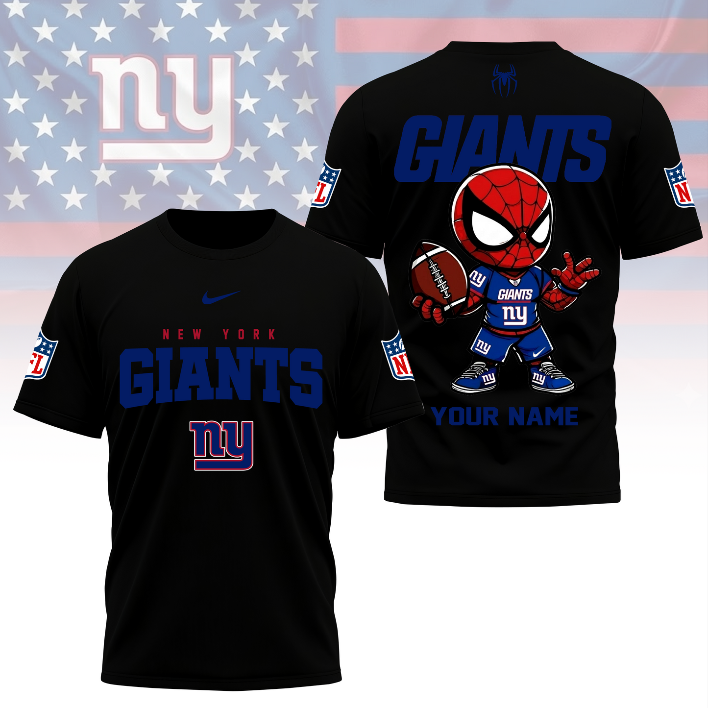 LIMITED EDITION - NEW CUSTOMIZED NFL32 NYG NEW YORK GIANTS SPIDER HERO 3D SHIRT